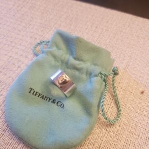 Authentic Tiffany band with rose gold heart
